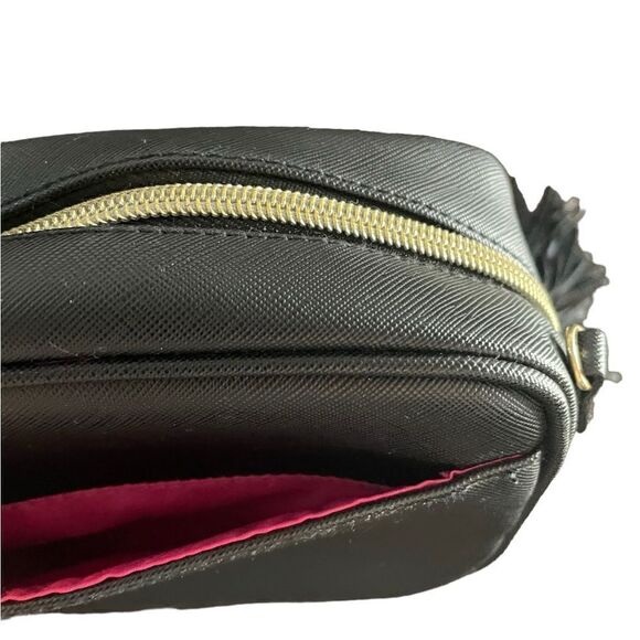 Victoria's Secret VS Small Makeup Clutch Bag. Black w/ Tassels Gold Zip Pink - Picture 6 of 10